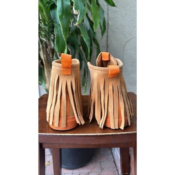 DANIEL PATRICK Size 9 Men's Orange Shoes Designer Used - Picture 2 of 7